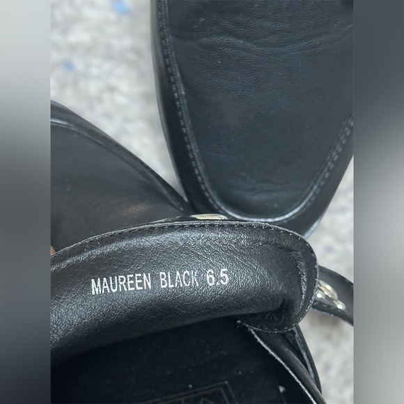 Vintage Havana Black Leather Maureen Studded Buckle Loafers Women 6.5 Old Money - Picture 7 of 9